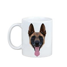 Artdog Belgijski ovčar Malinois - skodelica s fotografijo in napisom geometrijski pes Art-Dog