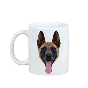 Artdog Belgijski ovčar Malinois - skodelica s fotografijo in napisom geometrijski pes Art-Dog