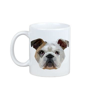 Artdog Angleški buldog, Bulldog - skodelica s fotografijo in napisom geometrijski pes Art-Dog