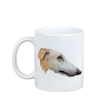 Artdog Ruski Borzoi Greyhound, Borzoi, Barzoi - skodelica s fotografijo in napisom geometrijski pes Art-Dog