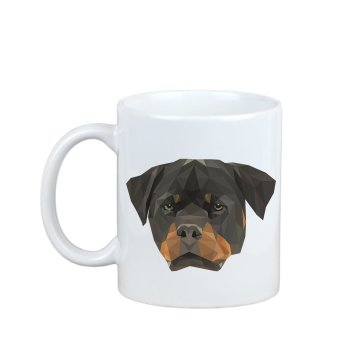 Artdog Rottweiler - skodelica s fotografijo in napisom geometrijskega psa Art-Dog