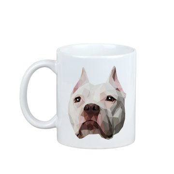 Artdog Ameriški pit bull terier, Pit Bull, Ameriški pit bull terier, Pitbull, APBT - skodelica s fotografijo in napisom geometrijskega psa Art-Dog