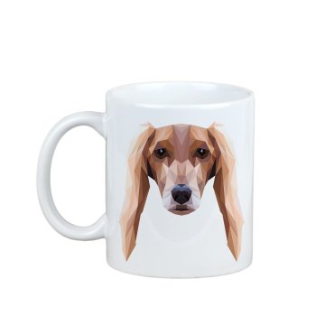 Artdog Perzijski hrt, Saluki - skodelica s fotografijo in napisom geometrijskega psa Art-Dog