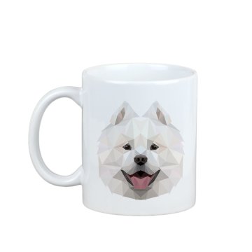 Artdog Samojed, Samojed, Samojedskaja - skodelica s fotografijo in napisom geometrijski pes Art-Dog