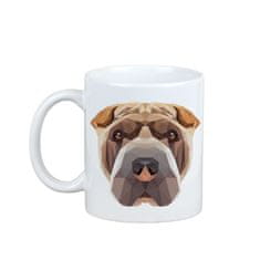 Artdog Shar Pei - skodelica s fotografijo in napisom geometrijskega psa Art-Dog