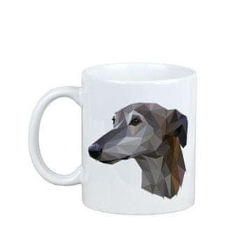 Artdog Greyhound, angleški hrt - skodelica s fotografijo in napisom geometrijskega psa Art-Dog
