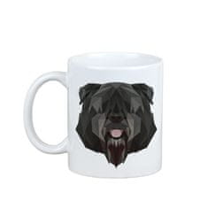 Artdog Bouvier des Flandres - skodelica s fotografijo in napisom geometrijskega psa Art-Dog