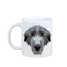 Artdog Škotski hrt, Deerhound - skodelica s fotografijo in napisom geometrijskega psa Art-Dog