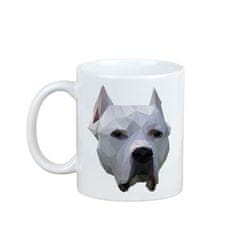 Artdog Argentinski pes, Dogo Argentino - skodelica s fotografijo in napisom geometrijski pes Art-Dog