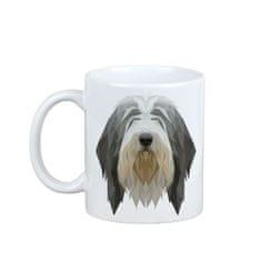 Artdog Bearded Collie, Highland Collie - skodelica s fotografijo in napisom geometrijskega psa Art-Dog