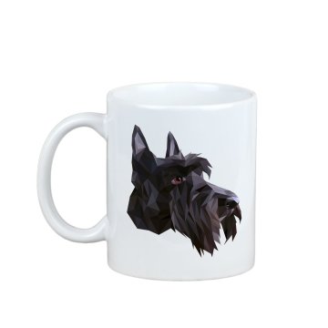 Artdog Škotski terier, Aberdeen terier - skodelica s fotografijo in napisom geometrijski pes Art-Dog