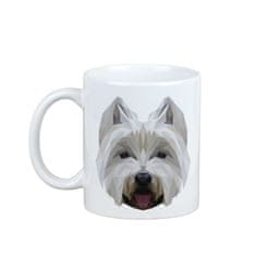 Artdog West Highland White Terrier, Westie - skodelica s fotografijo in napisom geometrijskega psa Art-Dog