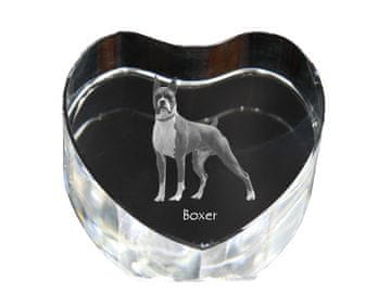 Artdog Boxer, Boxer III - fotografija psa v kristalu, kristalno srce, unikaten okvir s fotografijo Art-Dog