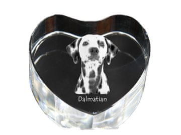 Artdog Dalmatinec, dalmatinski ptičar - fotografija psa v kristalu, kristalno srce, unikaten foto okvir Art-Dog