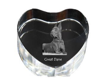 Artdog Nemška doga - fotografija psa v kristalu, kristalno srce, unikaten okvir s fotografijo Art-Dog