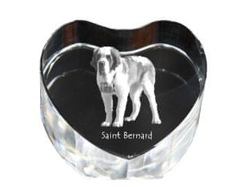 Artdog Bernardin, pes sv. Bernard - fotografija psa v kristalu, kristalno srce, unikaten okvir s fotografijo Art-Dog
