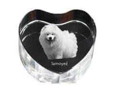 Artdog Samoyed, Samoyed, Samoyedskaya - fotografija psa v kristalu, kristalno srce, edinstven okvir za fotografije Art-Dog