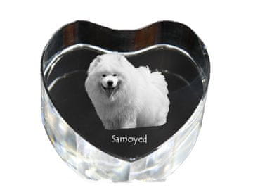 Artdog Samoyed, Samoyed, Samoyedskaya - fotografija psa v kristalu, kristalno srce, edinstven okvir za fotografije Art-Dog