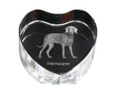 Artdog Weimaraner, Weimaraner - fotografija psa v kristalu, kristalno srce, unikaten okvir s fotografijo Art-Dog