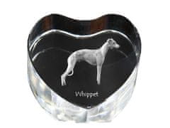Artdog Whippet, angleški hrt - fotografija psa v kristalu, kristalno srce, unikaten okvir s fotografijo Art-Dog