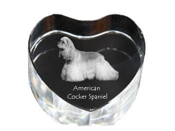 Artdog Ameriški koker španjel - fotografija psa v kristalu, kristalno srce, unikaten foto okvir Art-Dog