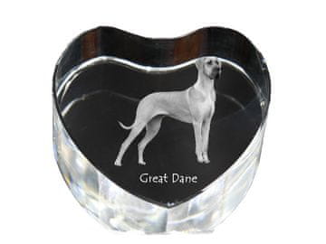 Artdog Nemška doga I - fotografija psa v kristalu, kristalno srce, unikaten okvir s fotografijo Art-Dog