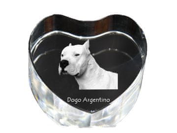 Artdog Nemška doga, argentinski dogo - fotografija psa v kristalu, kristalno srce, unikaten okvir s fotografijo Art-Dog