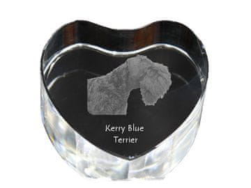 Artdog Kerry Blue Terrier, Irski Blue Terrier - fotografija psa v kristalu, kristalno srce, unikaten foto okvir Art-Dog