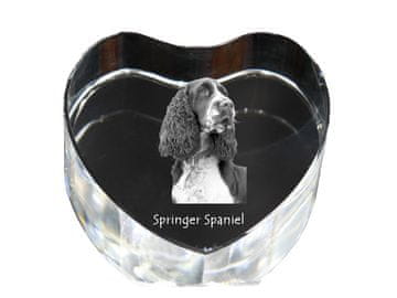 Artdog Angleški špringer španjel - fotografija psa v kristalu, kristalno srce, unikaten foto okvir Art-Dog