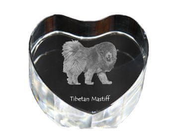 Artdog Tibetanski mastif, tibetanska nemška doga - fotografija psa v kristalu, kristalno srce, unikaten foto okvir Art-Dog