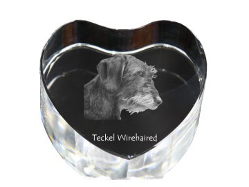 Artdog Jazbečar I - fotografija psa v kristalu, kristalno srce, unikaten okvir s fotografijo Art-Dog