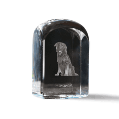 Artdog Hovawart - kristalna kocka s fotografijo, fotografija psa v kristalu, kubični obtežilnik za papir Art-Dog