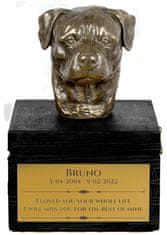 Artdog Rottweiler - žara z gravuro in skulpturo psa, zadnje slovo, ročno delo Art-Dog