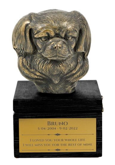 Artdog Tibetanski španjel, tibetanski španjel - žara z gravuro in skulpturo psa, zadnje slovo, ročno izdelan izdelek blagovne znamke Art-Dog