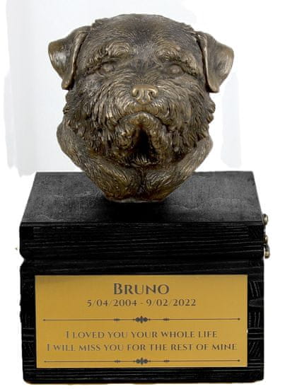 Artdog Norfolk terier - žara z gravuro in skulpturo psa, zadnje slovo, ročno delo Art-Dog