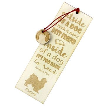 Artdog Papillon, kontinentalni španjel - zaznamek s psom, personaliziran zaznamek, darilo za knjižnega molja Art-Dog