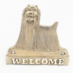 Artdog Yorkshire terier, York, York, Yorkie - ploščica na vratih s psom, medeninasta dobrodošlica, unikaten znak z napisom Welcome by Art-Dog