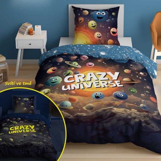 Detexpol Vključeno laneno platno Merry Universe luminous Bombaž, 140/200, 70/80 cm