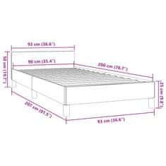 Vidaxl Posteljni okvir z vzglavjem brez vzmetnice črn 90x200 cm