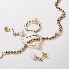 Pandora Shine Timeless 263170C01 pozlačeni obročasti uhani z biseri