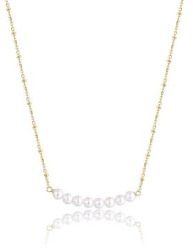 S'Agapõ Elegantna pozlačena modrostna ogrlica z umetnimi biseri SWI35