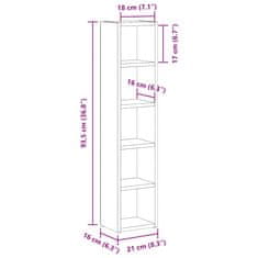 Vidaxl Omarica za CD plošče 2 kosa črna 21x16x93,5 cm iverna plošča