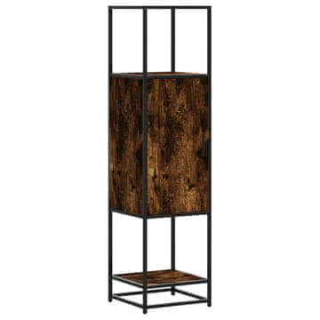 Vidaxl Visoka omara dimljen hrast 35,5x35x139 cm inž. les in kovina