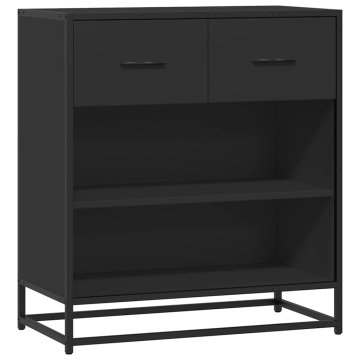 Vidaxl Komoda črna 68x35x76 cm inženirski les
