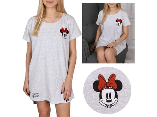Disney Minnie Mouse DISNEY Siva melanžna nočna srajca s kratkimi rokavi, ženska