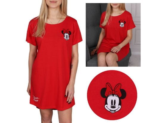 Disney Minnie Mouse DISNEY Rdeča ženska nočna srajca s kratkimi rokavi