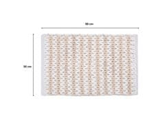 sarcia.eu Kremno bela pletena kopalniška podloga 50x80 cm - vpojna plišasta mikrovlakna, visoka gramatura