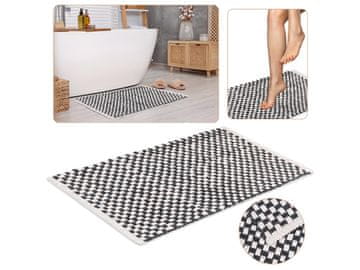 sarcia.eu Bela in siva pletena kopalniška podloga 50x80 cm - COOL plišasta mikrovlakna, visoka gramatura