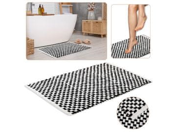 sarcia.eu Bela in črna pletena kopalniška podloga/podloga 50x80 cm - COOL plišasta mikrovlakna, visoka gramatura