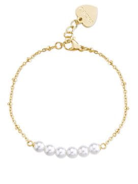 S'Agapõ Elegantna pozlačena zapestnica z biseri Wisdom SWI20